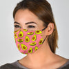 Pink Avocado Patttern Print Face Mask-grizzshop