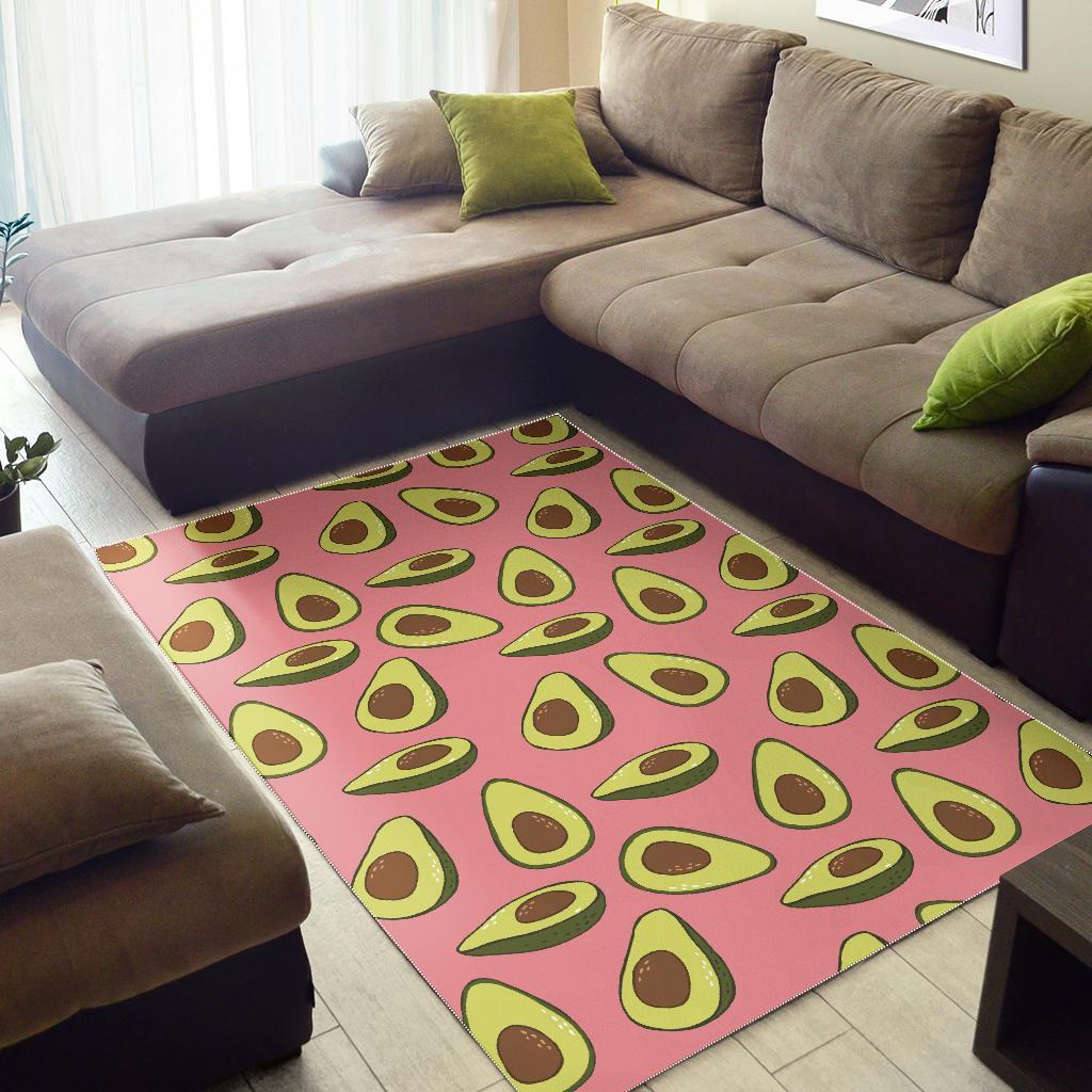 Pink Avocado Patttern Print Floor Mat-grizzshop