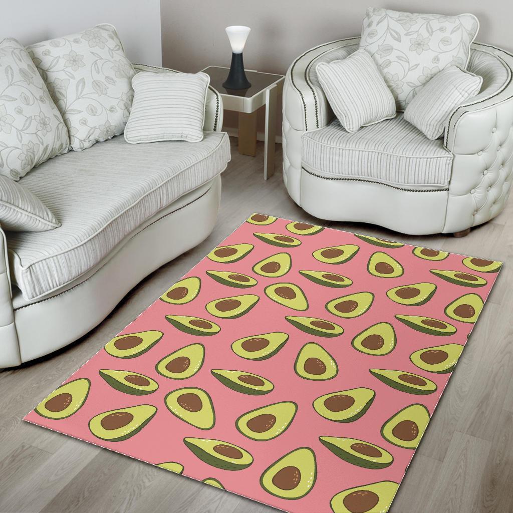 Pink Avocado Patttern Print Floor Mat-grizzshop