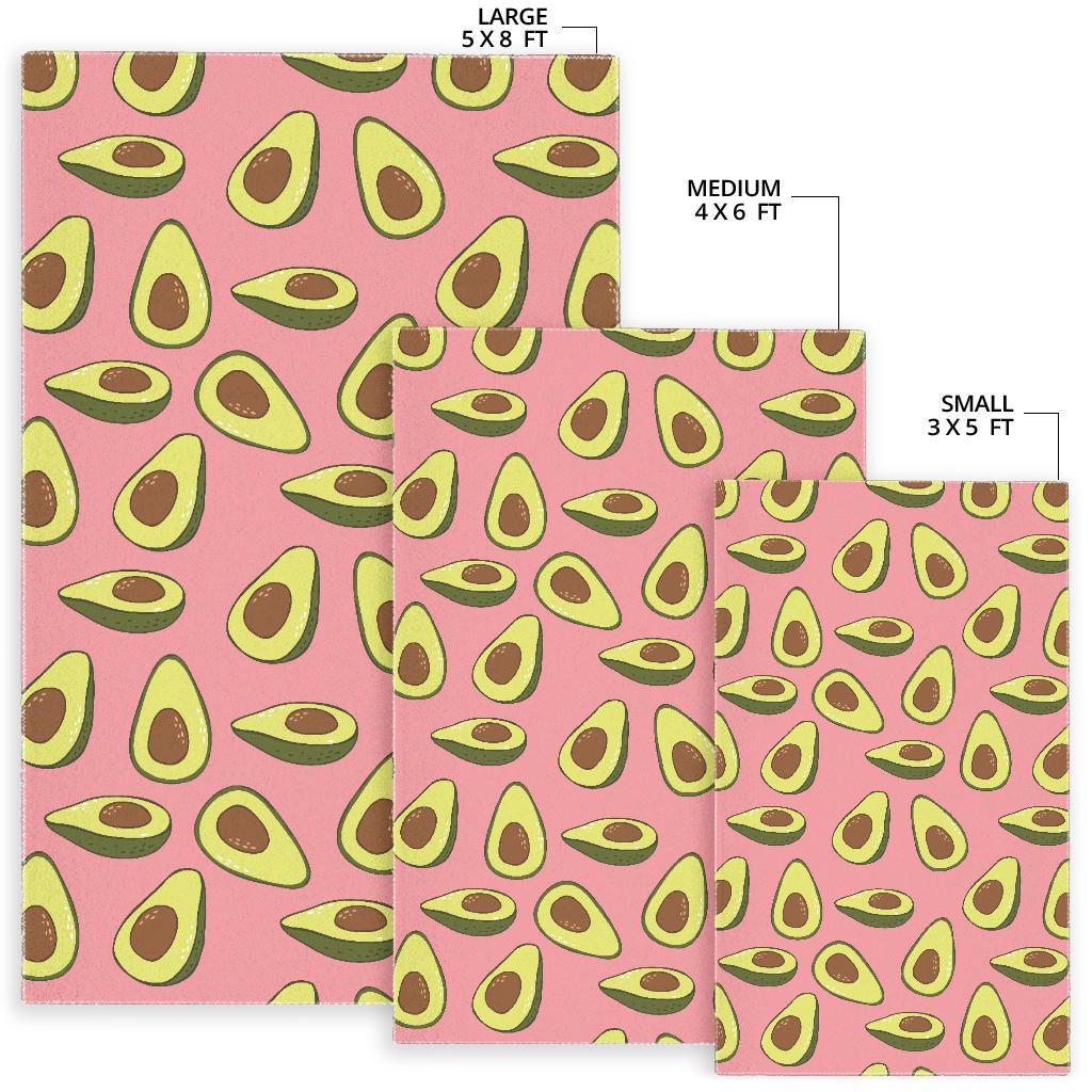 Pink Avocado Patttern Print Floor Mat-grizzshop