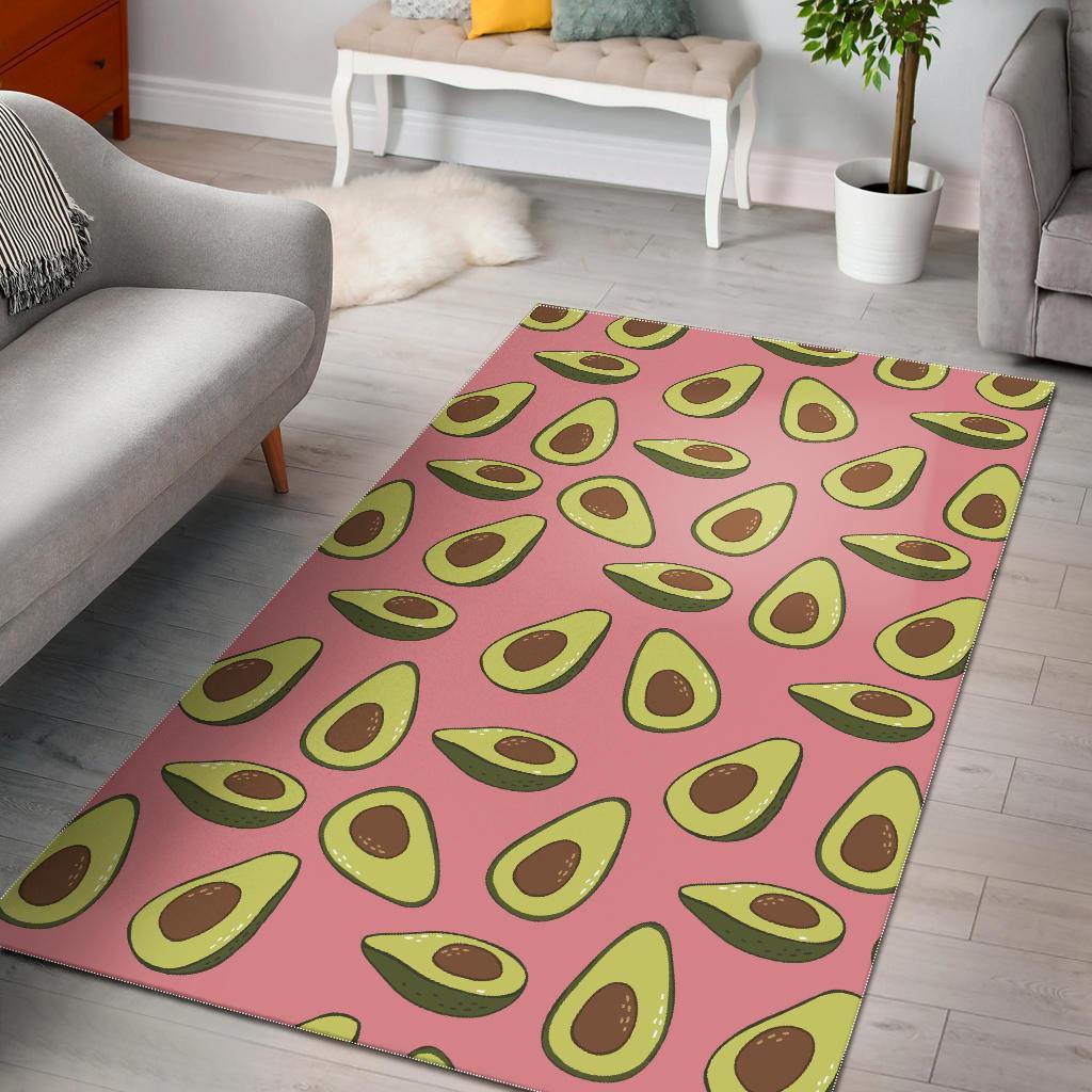 Pink Avocado Patttern Print Floor Mat-grizzshop