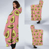 Pink Avocado Patttern Print Hooded Blanket-grizzshop