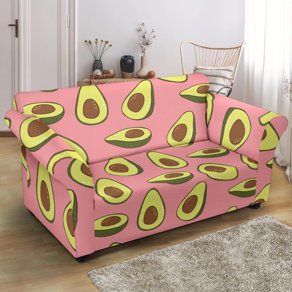 Pink Avocado Patttern Print Loveseat Cover-grizzshop