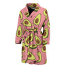 Pink Avocado Patttern Print Men Long Robe-grizzshop