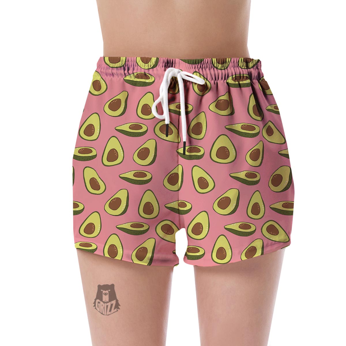 Pink Avocado Patttern Print Women's Shorts-grizzshop