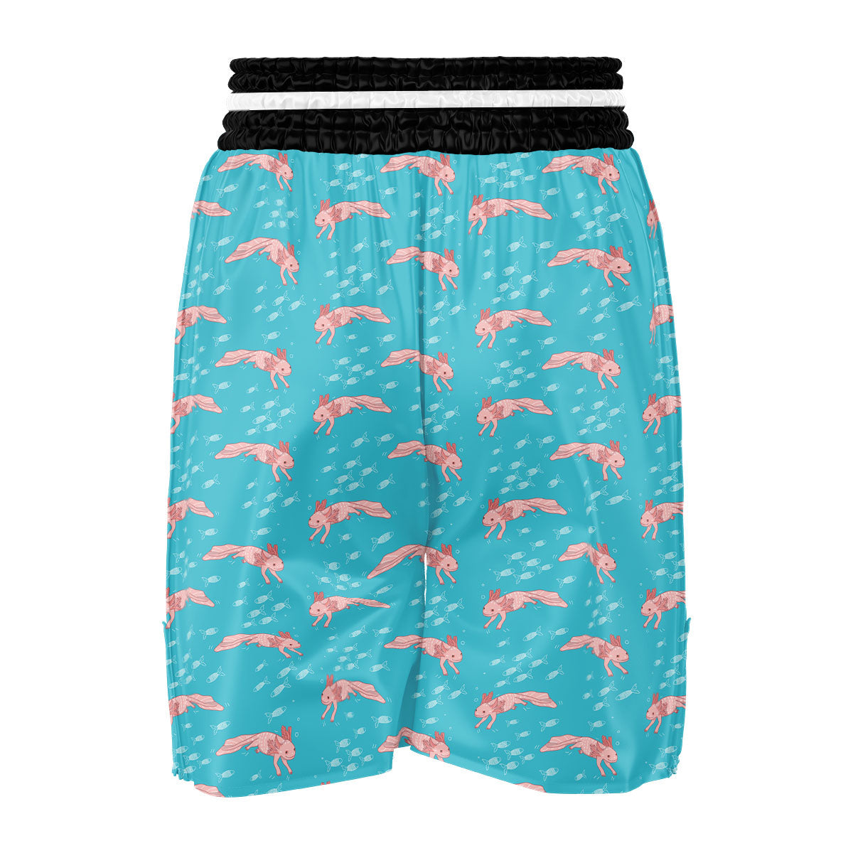 Pink Axolotl Teal Print Pattern Boxing Shorts-grizzshop