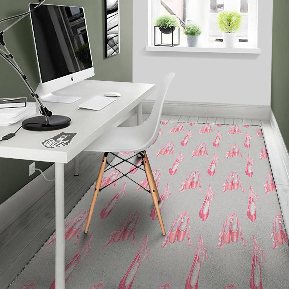 Pink Ballet Shoes Print Pattern Floor Mat-grizzshop