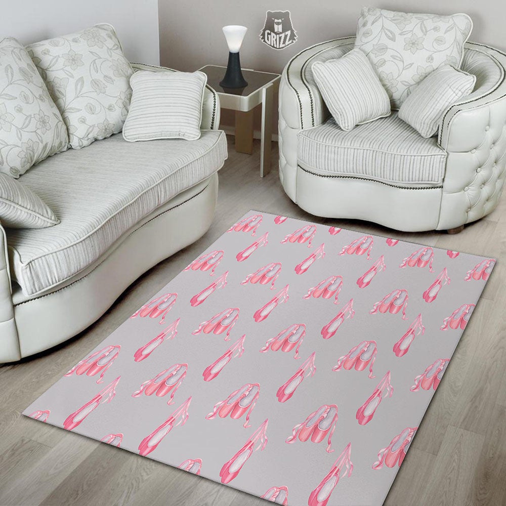 Pink Ballet Shoes Print Pattern Floor Mat-grizzshop