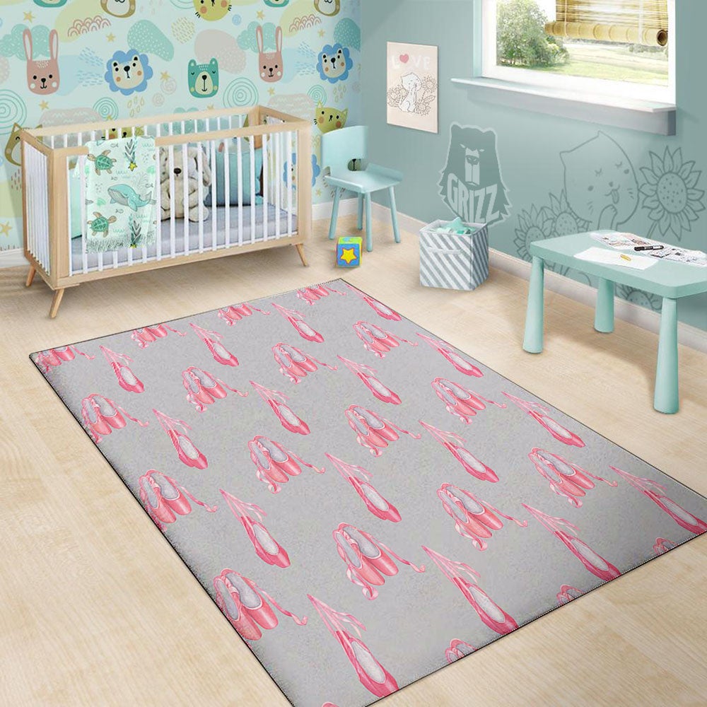 Pink Ballet Shoes Print Pattern Floor Mat-grizzshop