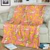 Pink Banana Pattern Print Blanket-grizzshop