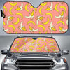 Pink Banana Pattern Print Car Sun Shade-grizzshop