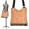 Pink Banana Pattern Print Crossbody Bags-grizzshop