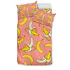 Pink Banana Pattern Print Duvet Cover Bedding Set-grizzshop