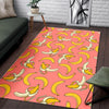 Pink Banana Pattern Print Floor Mat-grizzshop