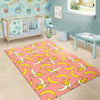 Pink Banana Pattern Print Floor Mat-grizzshop