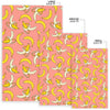 Pink Banana Pattern Print Floor Mat-grizzshop