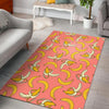 Pink Banana Pattern Print Floor Mat-grizzshop