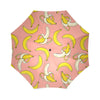 Pink Banana Pattern Print Foldable Umbrella-grizzshop