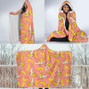 Pink Banana Pattern Print Hooded Blanket-grizzshop