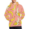 Pink Banana Pattern Print Men Pullover Hoodie-grizzshop
