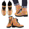Pink Banana Pattern Print Men Women Leather Boots-grizzshop