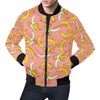 Pink Banana Pattern Print Men's Bomber Jacket-grizzshop