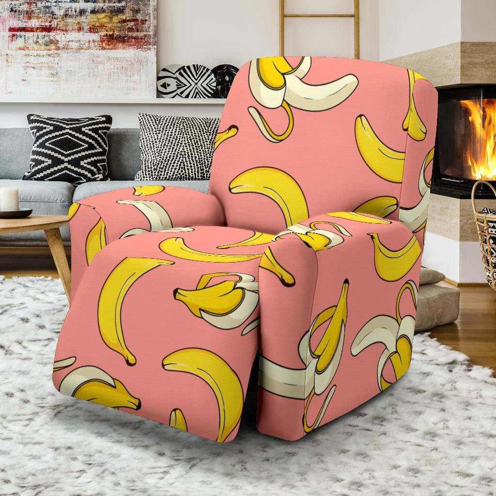 Pink Banana Pattern Print Recliner Cover-grizzshop