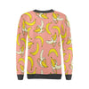 Pink Banana Pattern Print Women's Sweatshirt-grizzshop