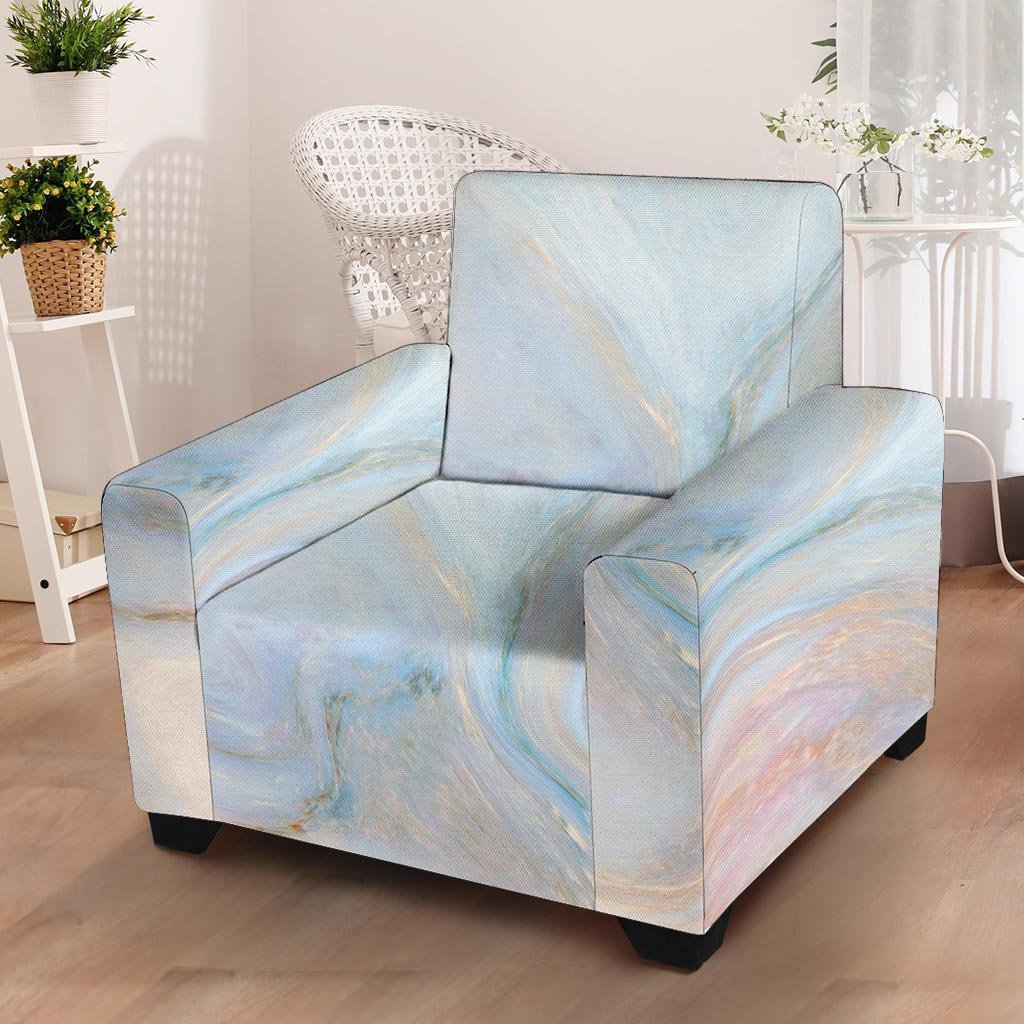 Pink Beige Marble Armchair Cover-grizzshop