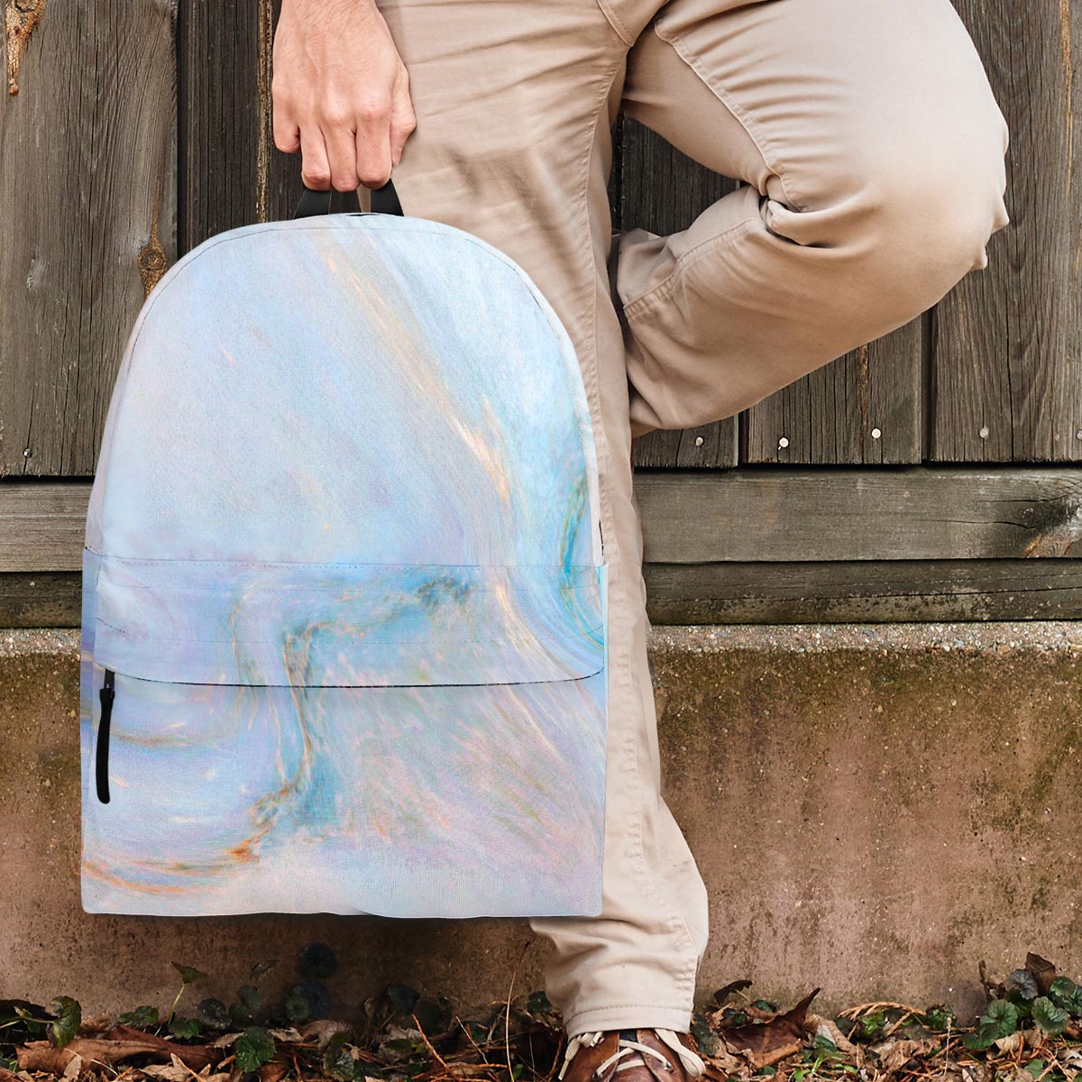 Pink Beige Marble Backpack-grizzshop