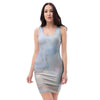 Pink Beige Marble Bodycon Dress-grizzshop