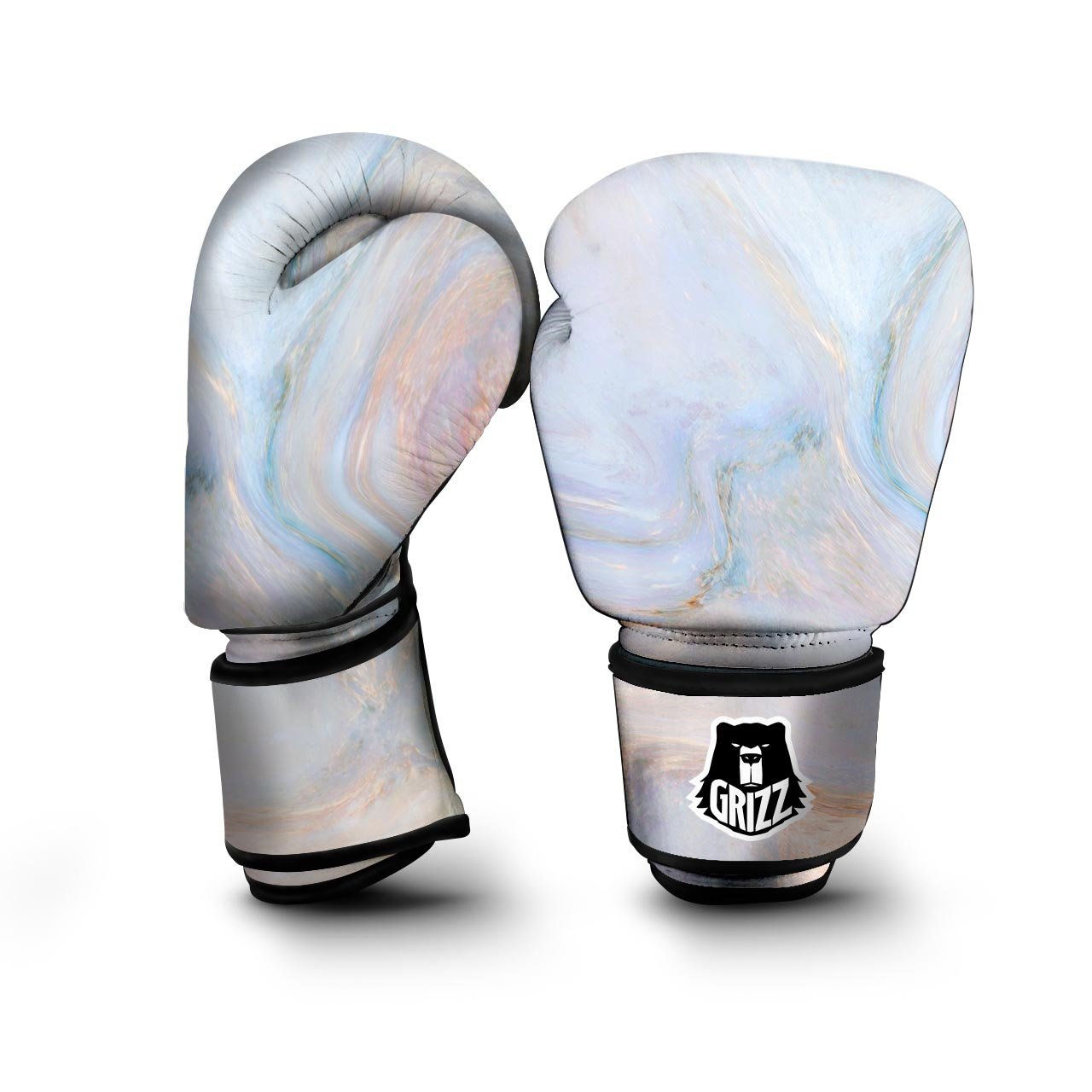 Pink Beige Marble Boxing Gloves-grizzshop