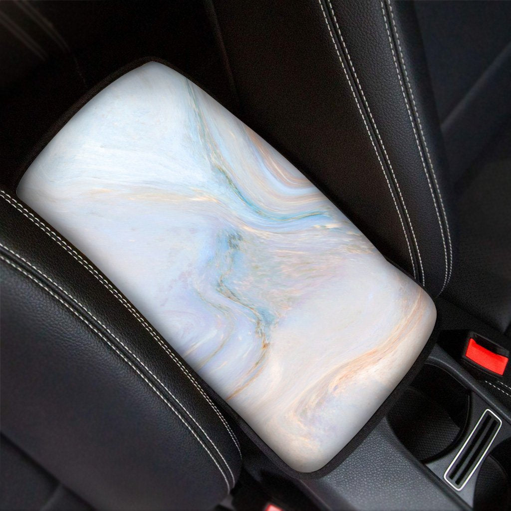 Pink Beige Marble Car Console Cover-grizzshop