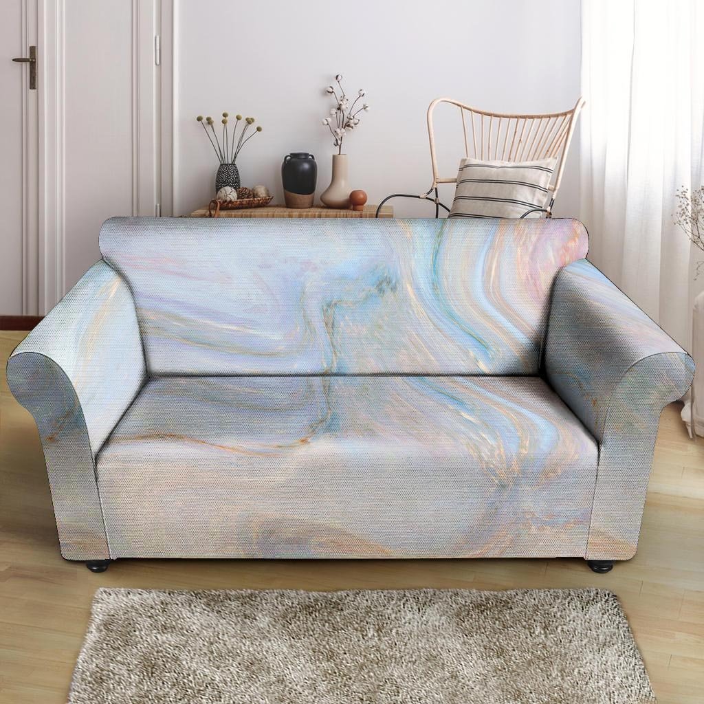 Pink Beige Marble Loveseat Cover-grizzshop