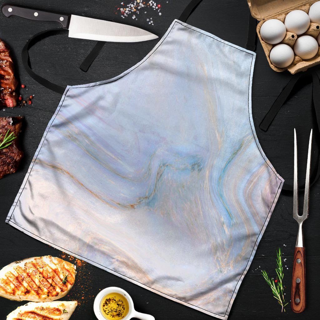 Pink Beige Marble Men's Apron-grizzshop