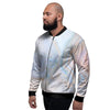 Pink Beige Marble Men's Bomber Jacket-grizzshop