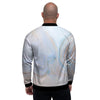 Pink Beige Marble Men's Bomber Jacket-grizzshop