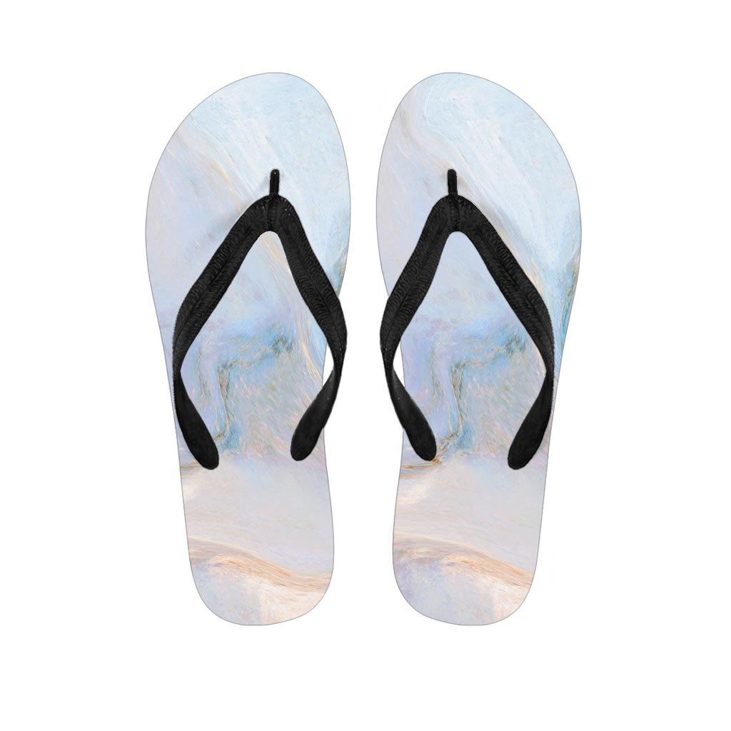 Pink Beige Marble Men's Flip Flops-grizzshop