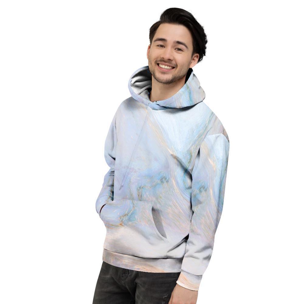 Pink Beige Marble Men's Hoodie-grizzshop