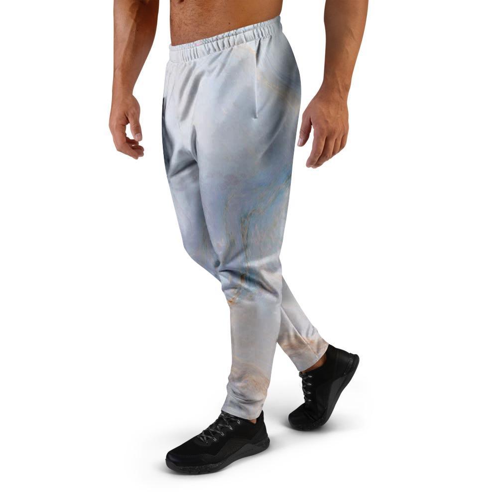 Pink Beige Marble Men's Joggers-grizzshop