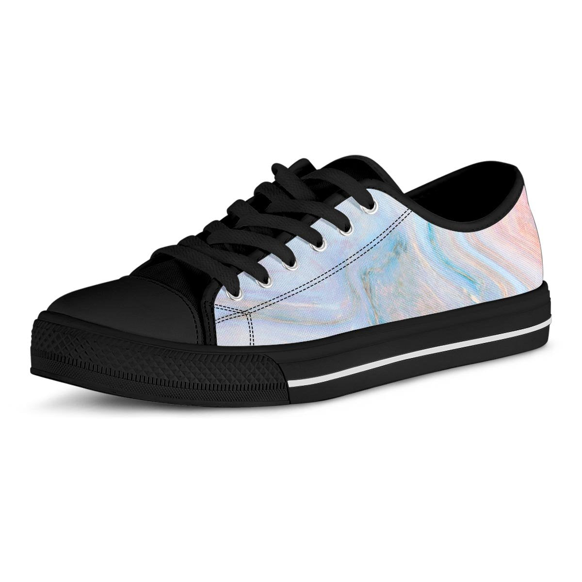 Pink Beige Marble Men's Low Top Shoes-grizzshop