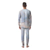 Pink Beige Marble Men's Pajamas-grizzshop