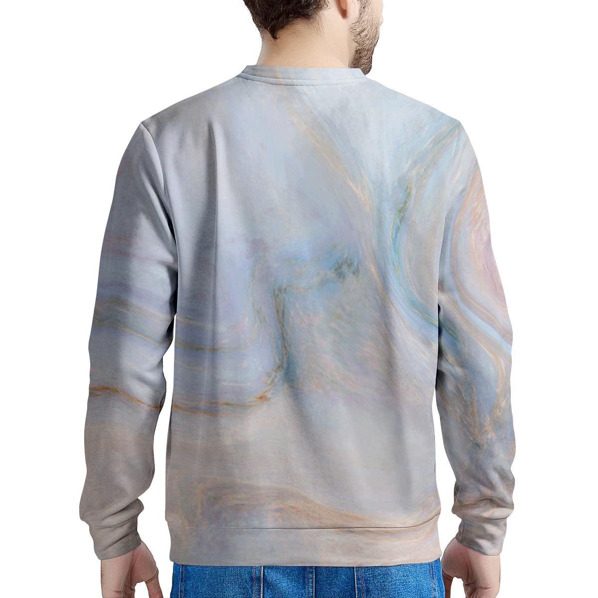 Pink Beige Marble Men's Sweatshirt-grizzshop