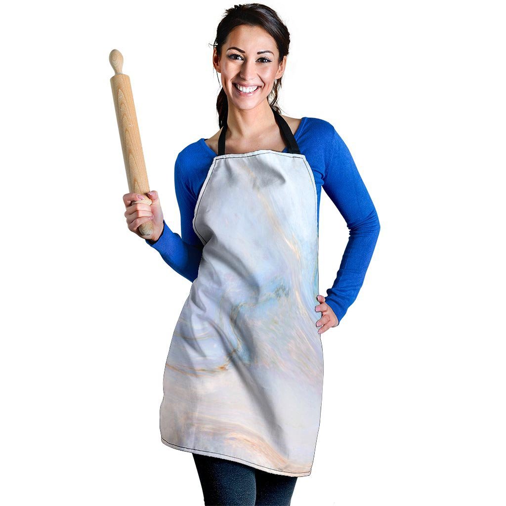 Pink Beige Marble Women's Apron-grizzshop