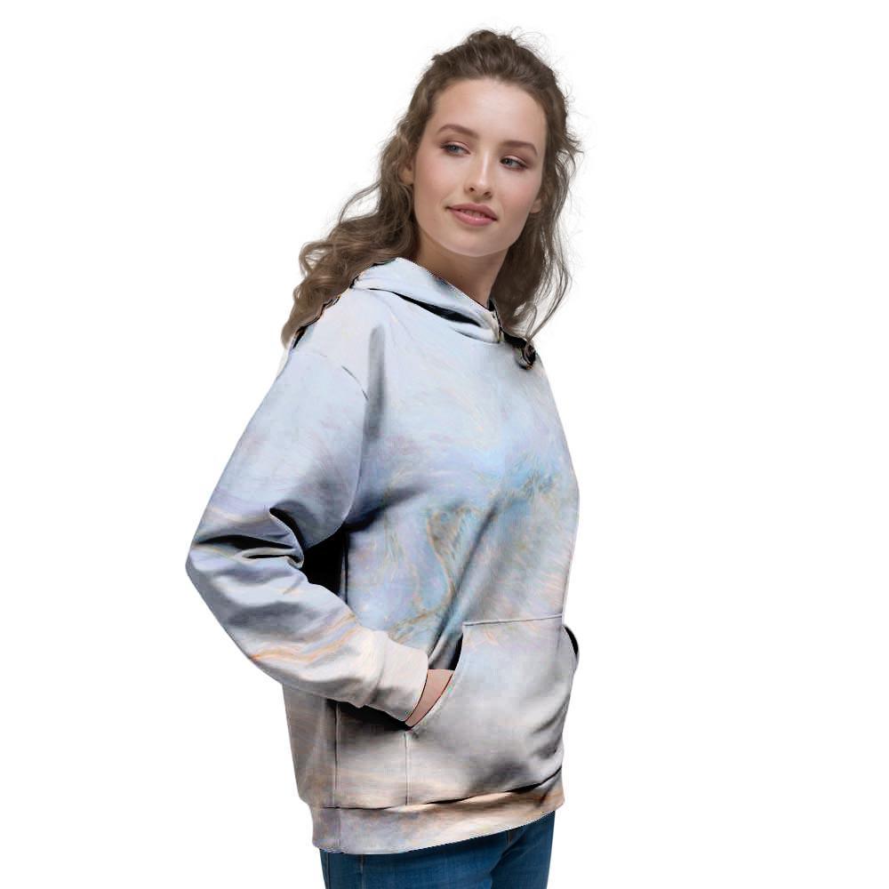 Pink Beige Marble Women's Hoodie-grizzshop