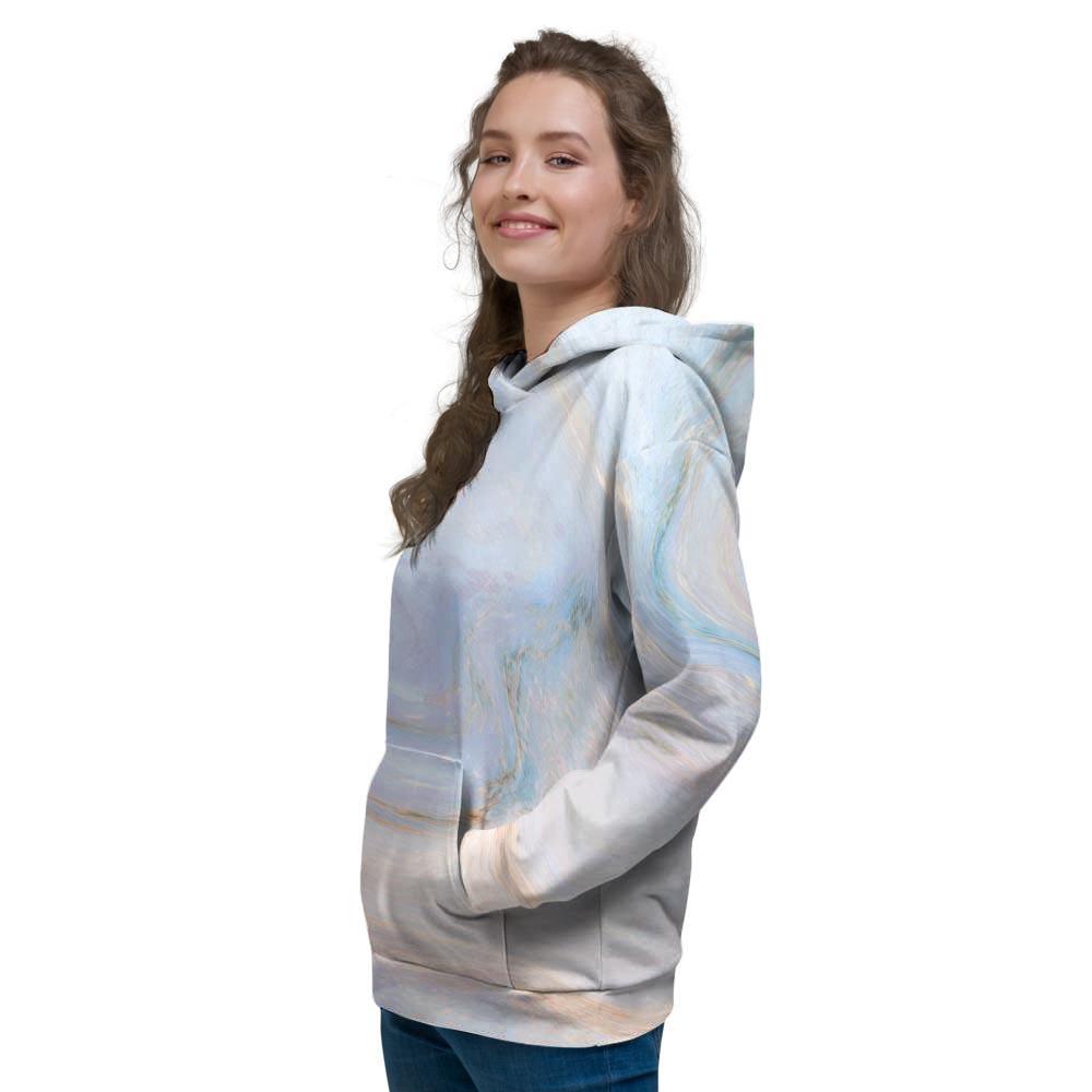 Pink Beige Marble Women's Hoodie-grizzshop