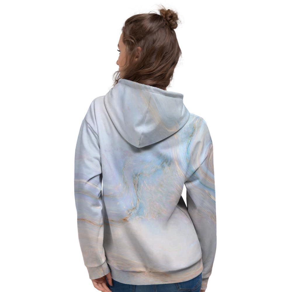 Pink Beige Marble Women's Hoodie-grizzshop