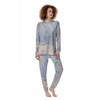 Pink Beige Marble Women's Pajamas-grizzshop