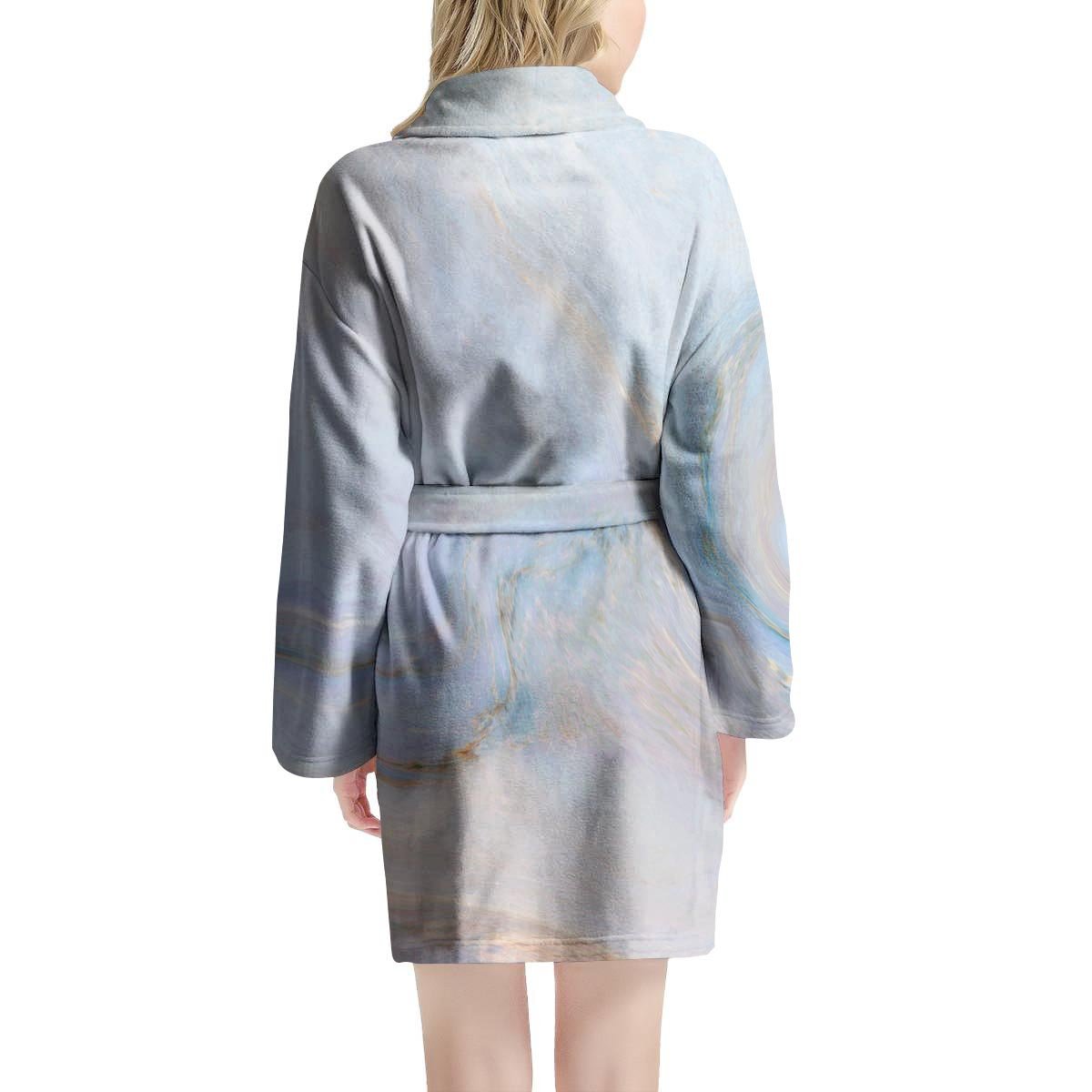 Pink Beige Marble Women's Robe-grizzshop