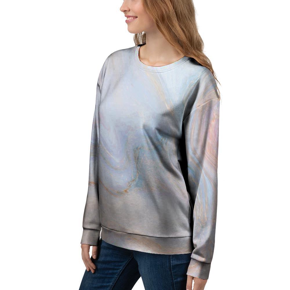 Pink Beige Marble Women's Sweatshirt-grizzshop